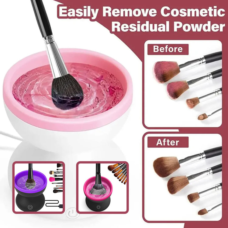 Electric makeup brush cleaner device