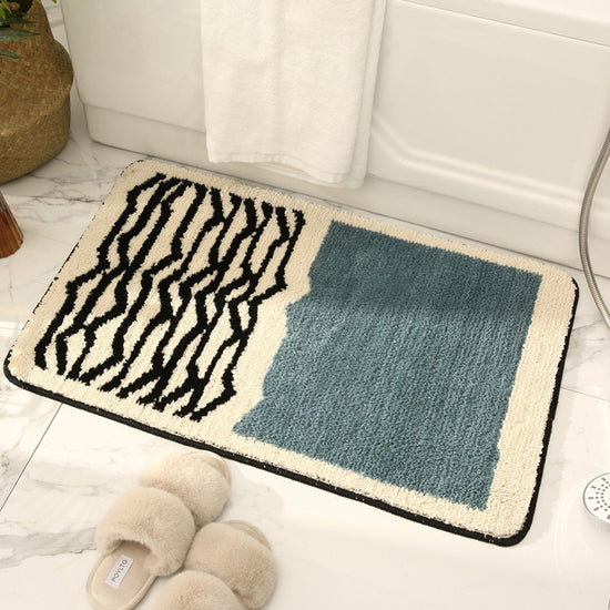 Elegant bathroom rug with anti-slip backing