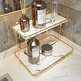 Modern floating bathroom shelf mounted on tile wall