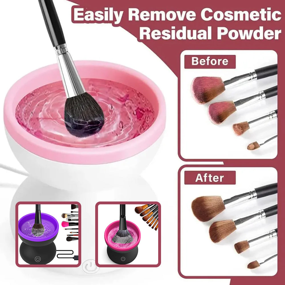 Electric makeup brush cleaner device