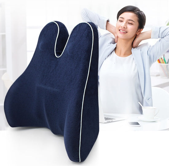 Breathable lumbar pillow for car and office use