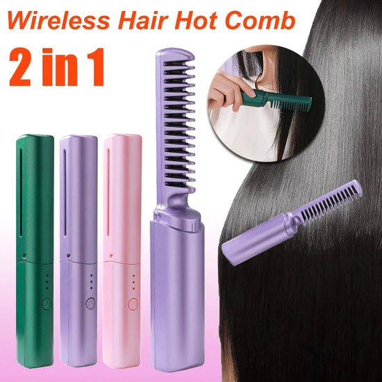 Rechargeable hair straightening and curling tool
