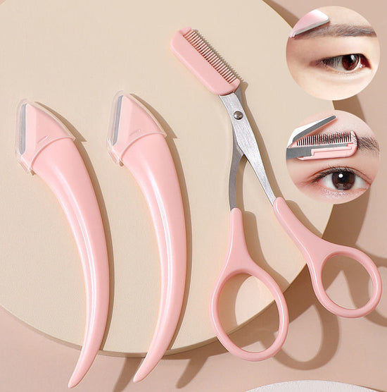Brow trimmer tool with comb attachment